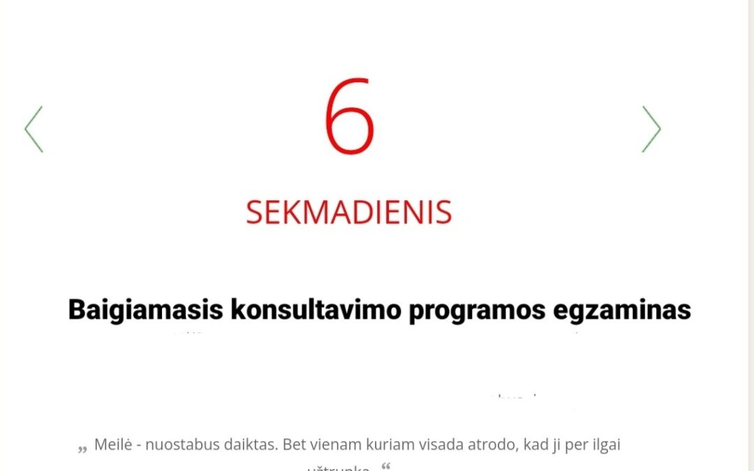 Individualiosios psichologijos konsultavimo programos baigiamasis egzaminas