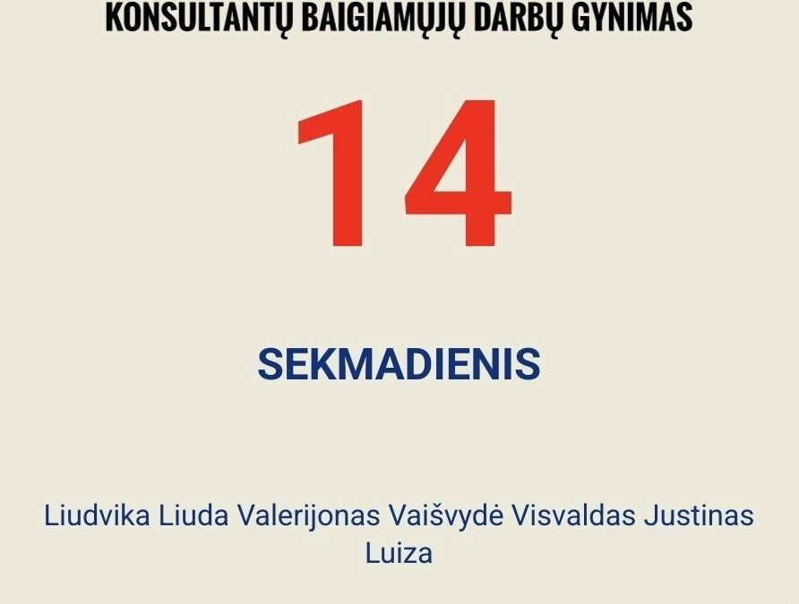Konsultantų baigiamasis egzaminas 2024